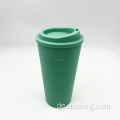 Doppelwand PP Reisebecher 16oz 500 ml Plastikbecher wiederverwendbarer Kaffeetasse mit Deckel